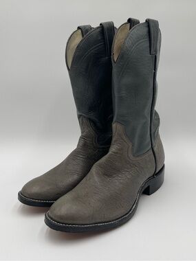 Roper Boots Mens Unbranded Leather Western Gray Two Tone Sz 8.5